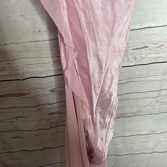 NWT Topshop Asymmetrical Frill Maxi Slip Dress Dress Sz 10! - Picture 9 of 15